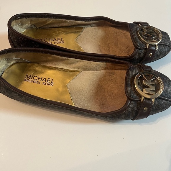 Michael Michael Kors Fulton Sz 6.5 Brown Logo Leather Moccasin Flats - Picture 6 of 11